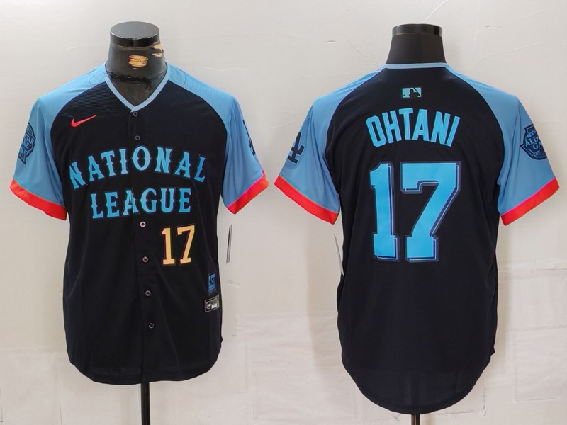 Men Los Angeles Dodgers 17 Ohtani Blue All star 2024 Nike MLB Jersey style 2